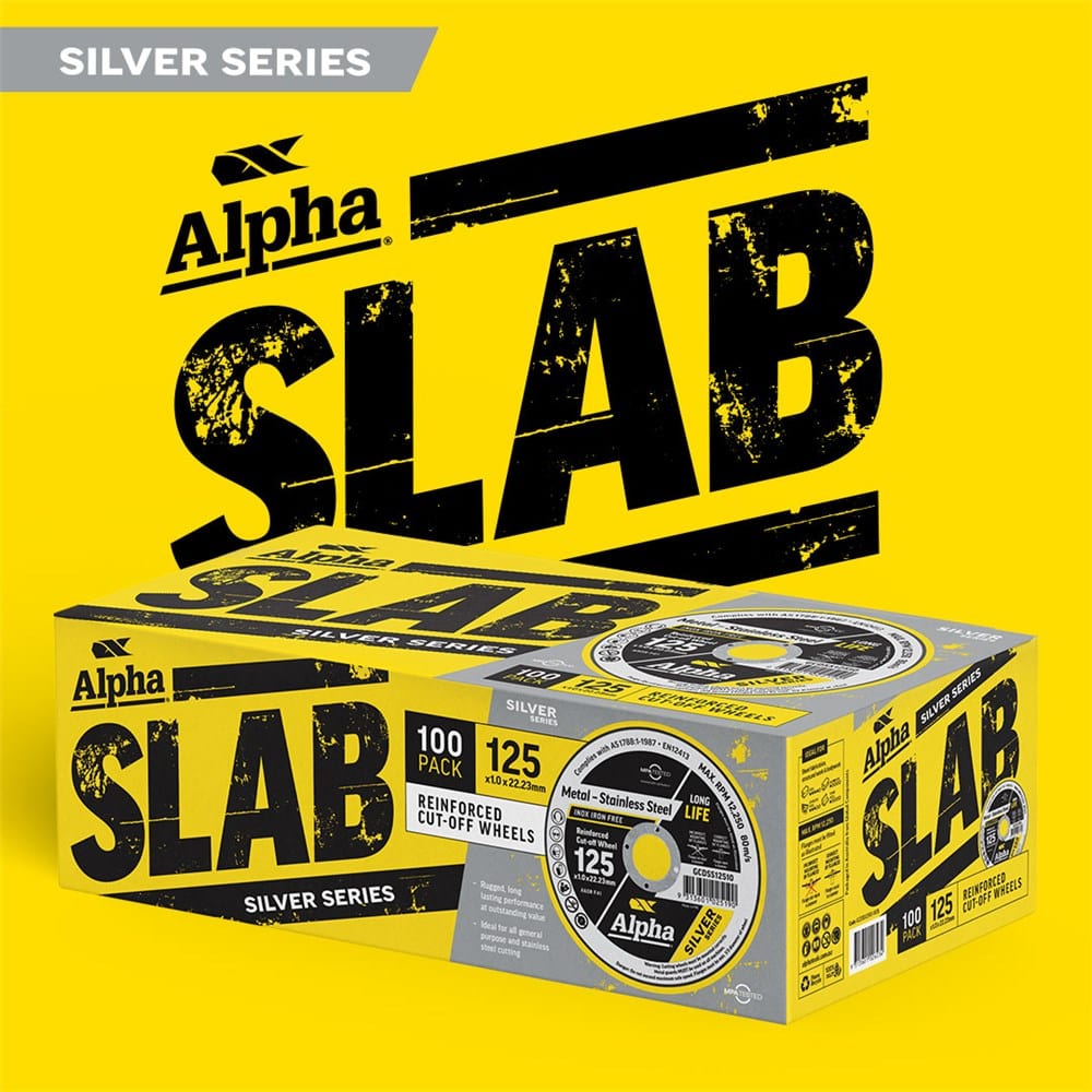 Alpha Slab 125mm x 1mm x 100 Pack Silver Series Cutting Disc GCDSS12510-100S