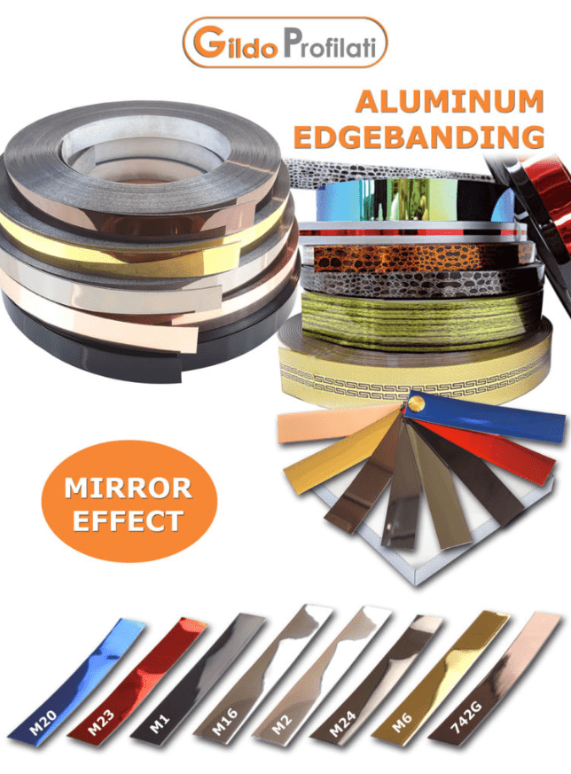 High Glossy Gold Aluminium Edging U/G Per Metre M6 by Gildo Profilati