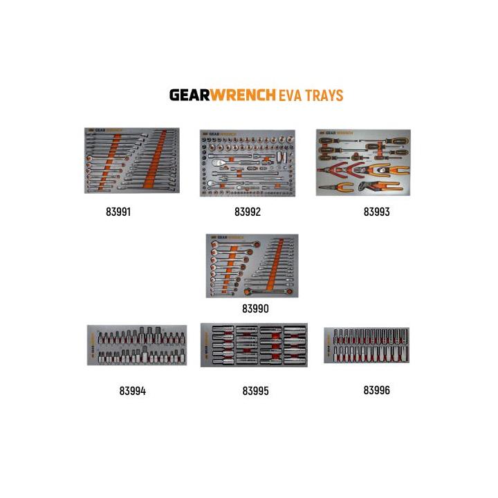 GEARWRENCH 989 Piece Combination Tool Kit + 28" Chests (x4) + 58" Trolleys (x2) + Side Cabinets (x2) 77666
