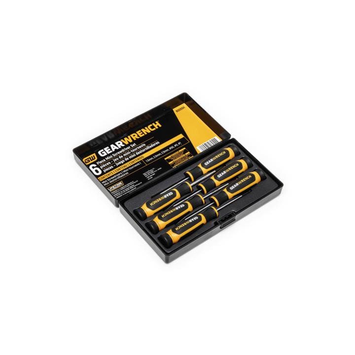 6Pce Phillips®/Slotted Mini Dual Material Screwdriver Set 80055H by GEARWRENCH
