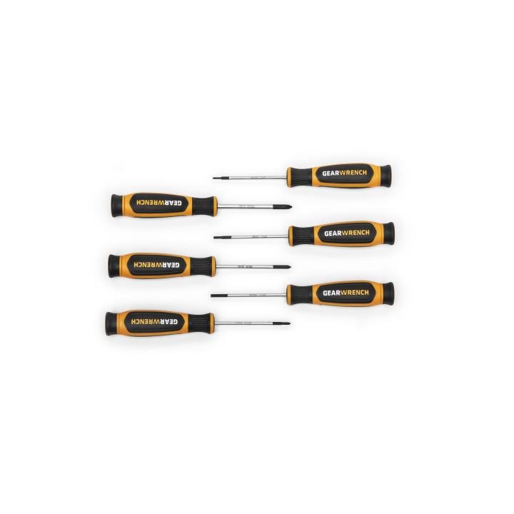 6Pce Phillips®/Slotted Mini Dual Material Screwdriver Set 80055H by Gearwrench
