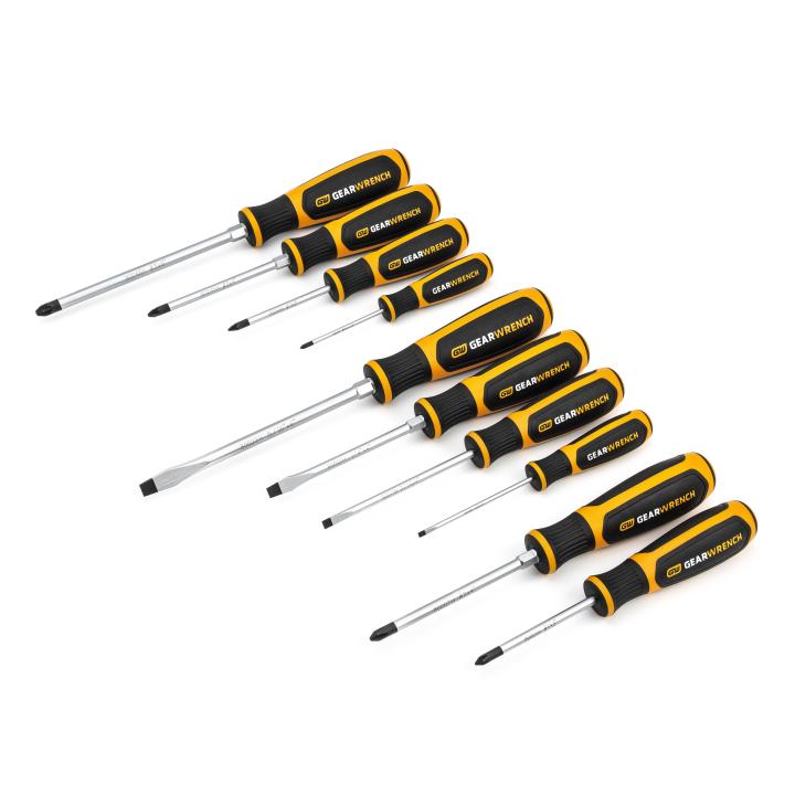 Phillips®/Slotted/Pozidriv® Dual Material Screwdriver 10Pce Set 80060H by GEARWRENCH