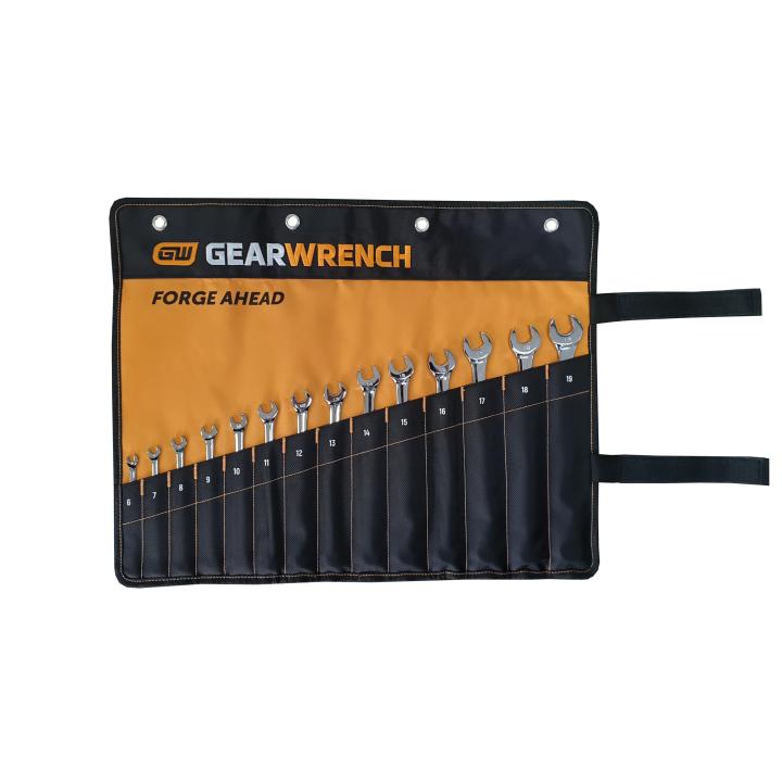 12 Point Long Pattern Metric Combination Wrench Set 14Pce in Roll - 81936 by GEARWRENCH