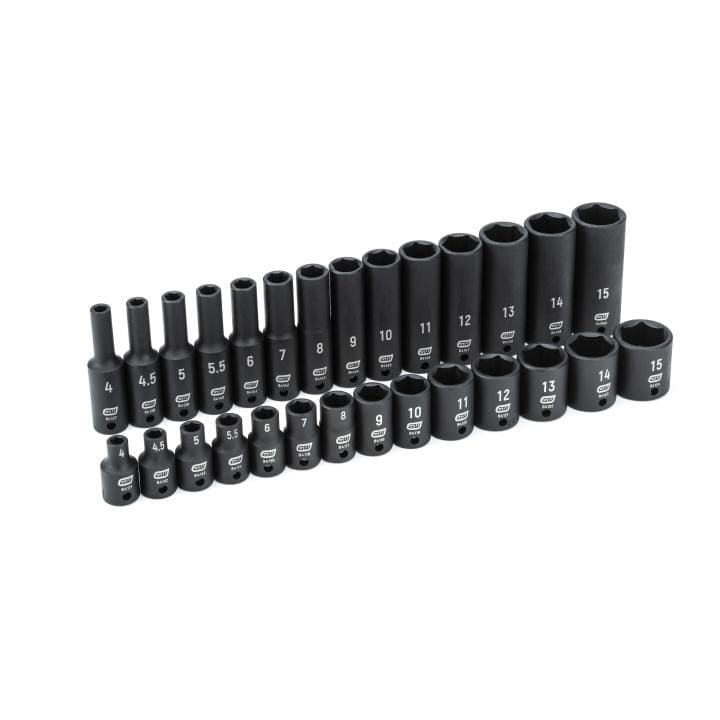 Gearwrench 28Pce 1/4" Drive 6-Point Metric Standard & Deep Impact Socket Set 84901