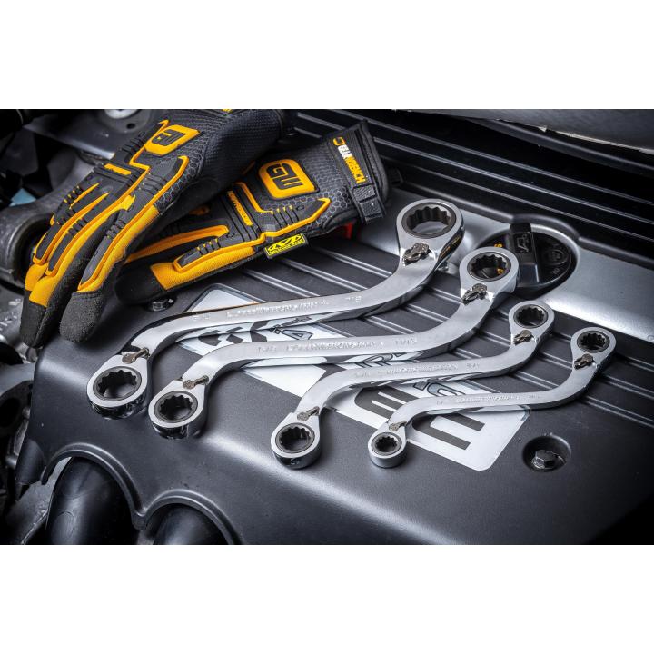72-Tooth 12 Point Reversible S-Shape Double Box Ratcheting SAE Wrench Set, 4Pce - 85399 by GEARWRENCH