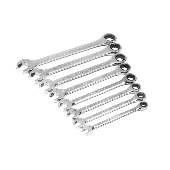 72-Tooth 12 Point Open End Ratcheting Combination SAE Wrench Set 8Pce - 85599 by GEARWRENCH