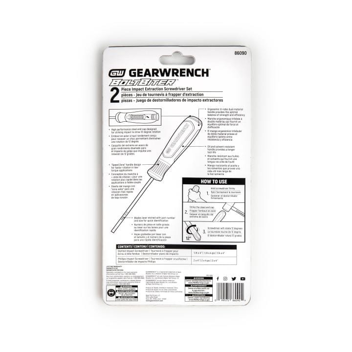 Bolt Biter™ Dual Material Extraction Screwdriver 2Pce Set 86090 by GEARWRENCH