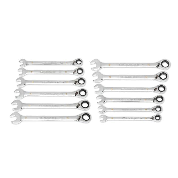 GEARWRENCH 12Pce 90-Tooth 12 Point Metric Reversible Ratcheting Wrench Set 86627