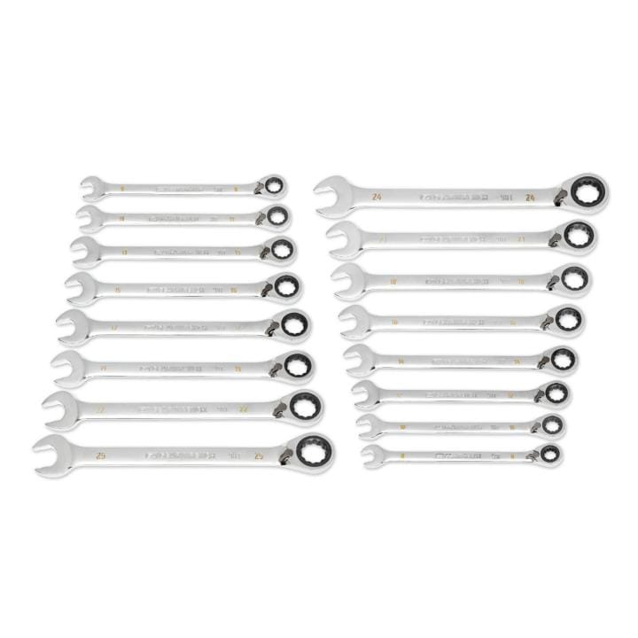 GEARWRENCH 16Pce 90-Tooth 12 Point Metric Reversible Ratcheting Wrench Set 86629