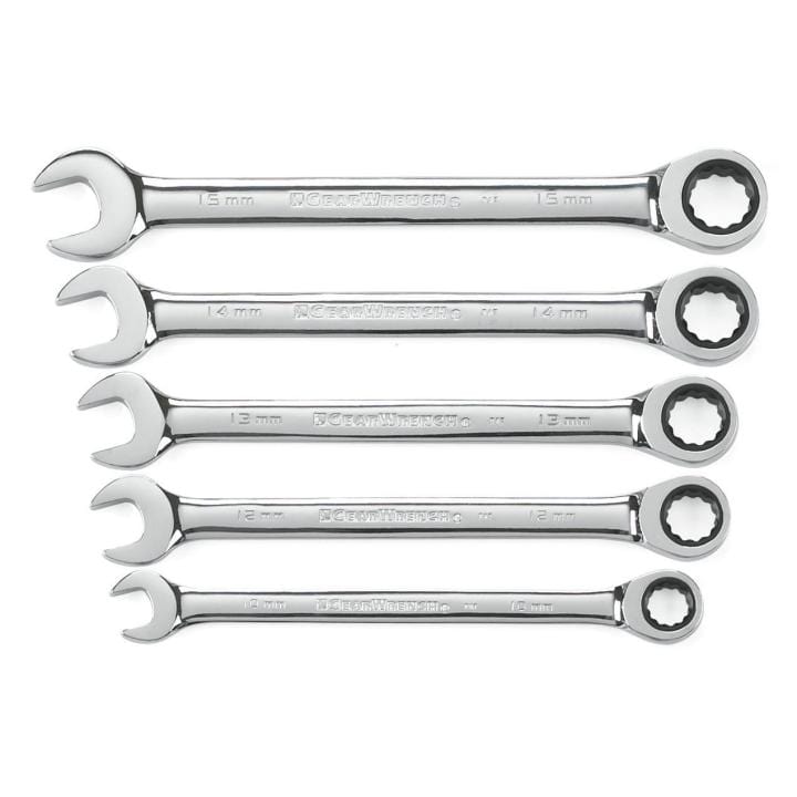 5 Pce 72-Tooth 12 Point Ratcheting Combination Metric Wrench Set - 93004D by GEARWRENCH