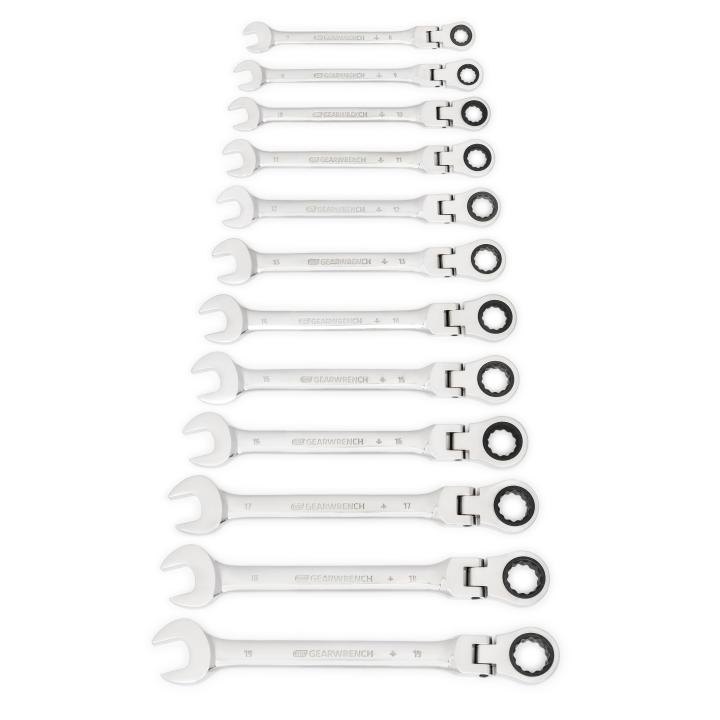 72-Tooth 12 Point Flex Head Ratcheting Combination Metric Wrench Set, 12Pce - 9901D by GEARWRENCH