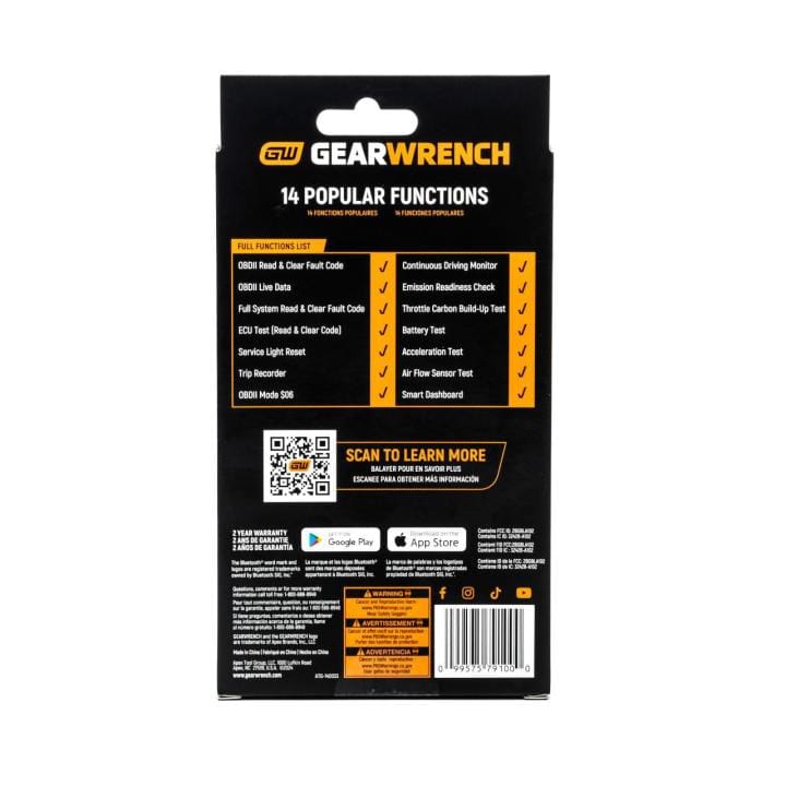 GEARWRENCH Everyday Diagnostic Tool Bluetooth OBDII Tester GWSCAN