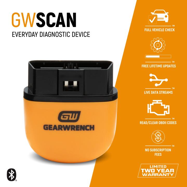 GEARWRENCH Everyday Diagnostic Tool Bluetooth OBDII Tester GWSCAN