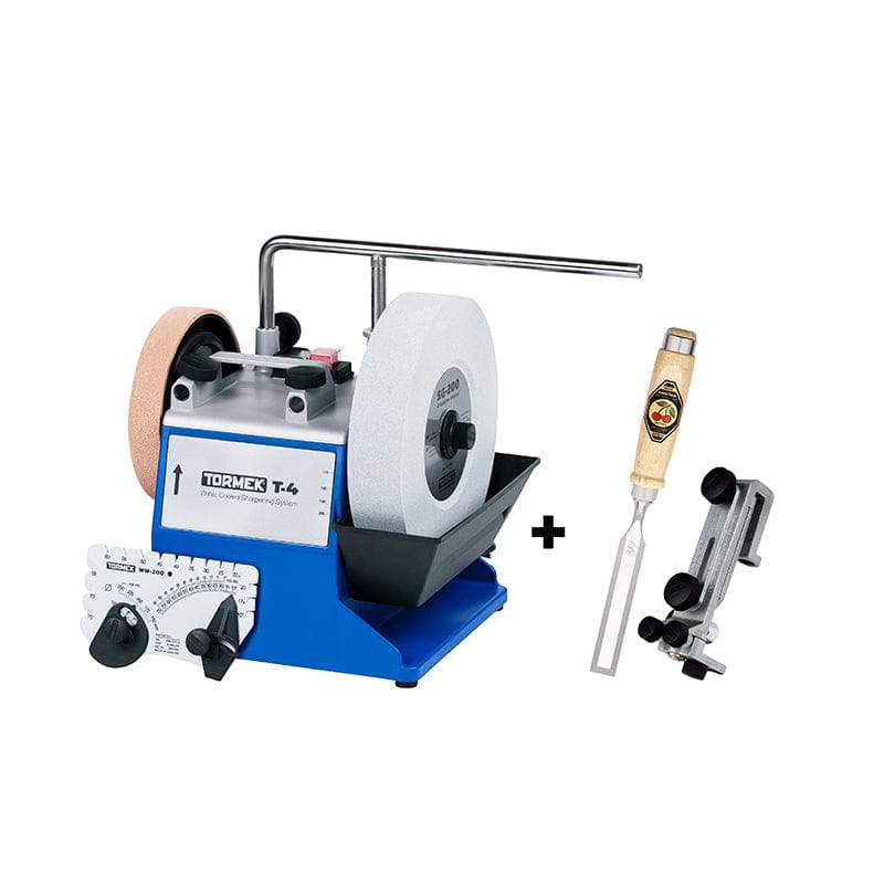 *Limited Edition* Tormek T-4 Water Cooled Tool Sharpening System with FREE SE-77 Square Edge Jig + Kirschen 20mm Chisel