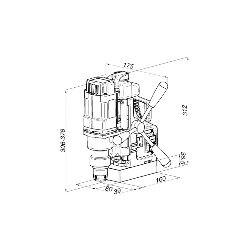 35mm 240v PRO35 Magnetic Base Drill HMPRO35 by Holemaker