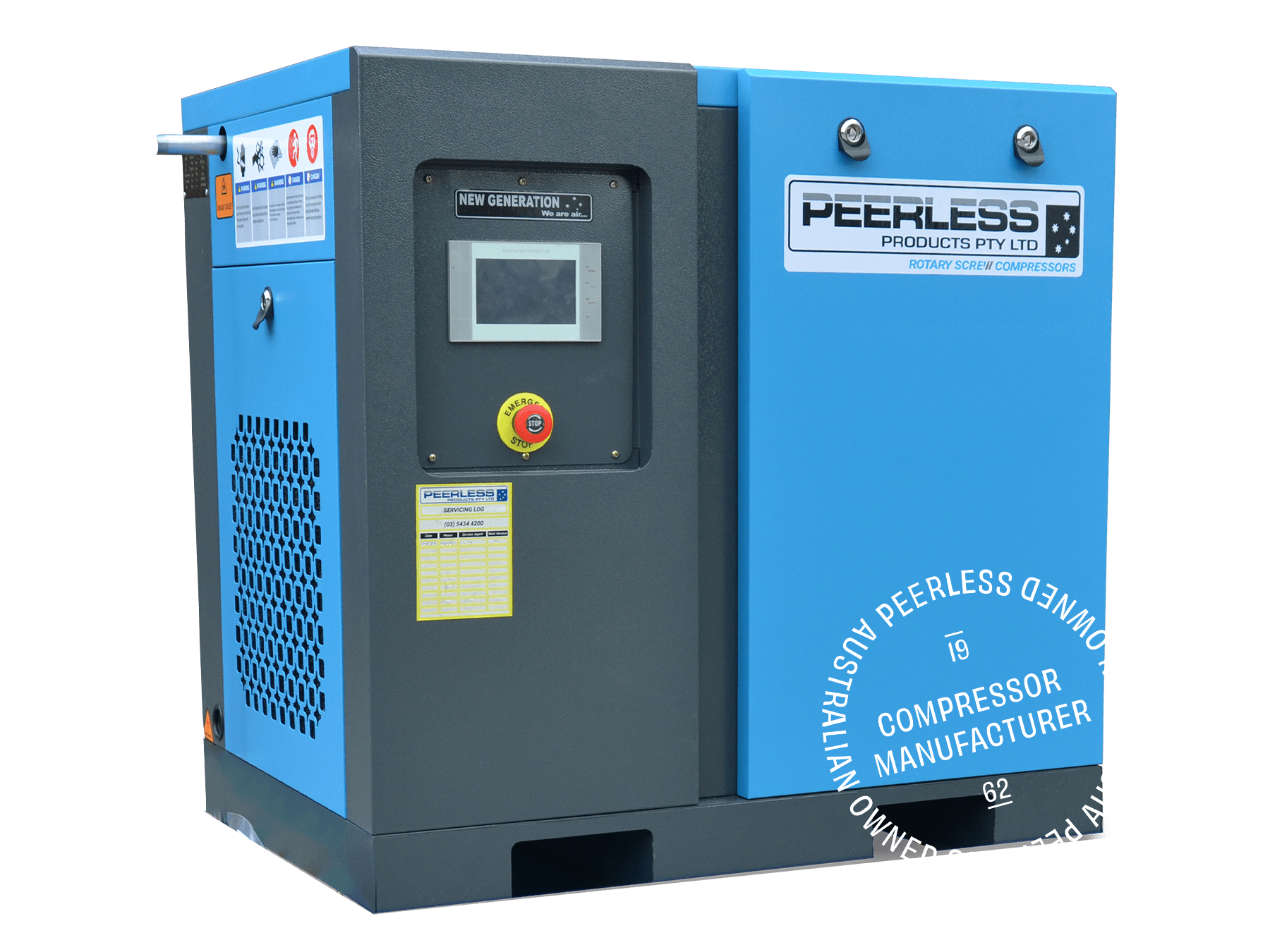 Rotary Screw Air Compressor with Variable Speed, Direct Drive, 10HP, 1000LPM - HQD10VS by Peerless