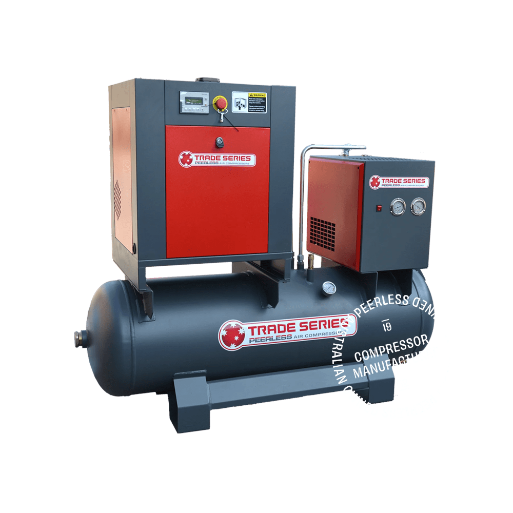 Trade Series *Full Feature* Rotary Screw Air Compressor with Variable Speed, Direct Drive, 10HP, 700-1000LPM - HQTS10-FF by Peerless