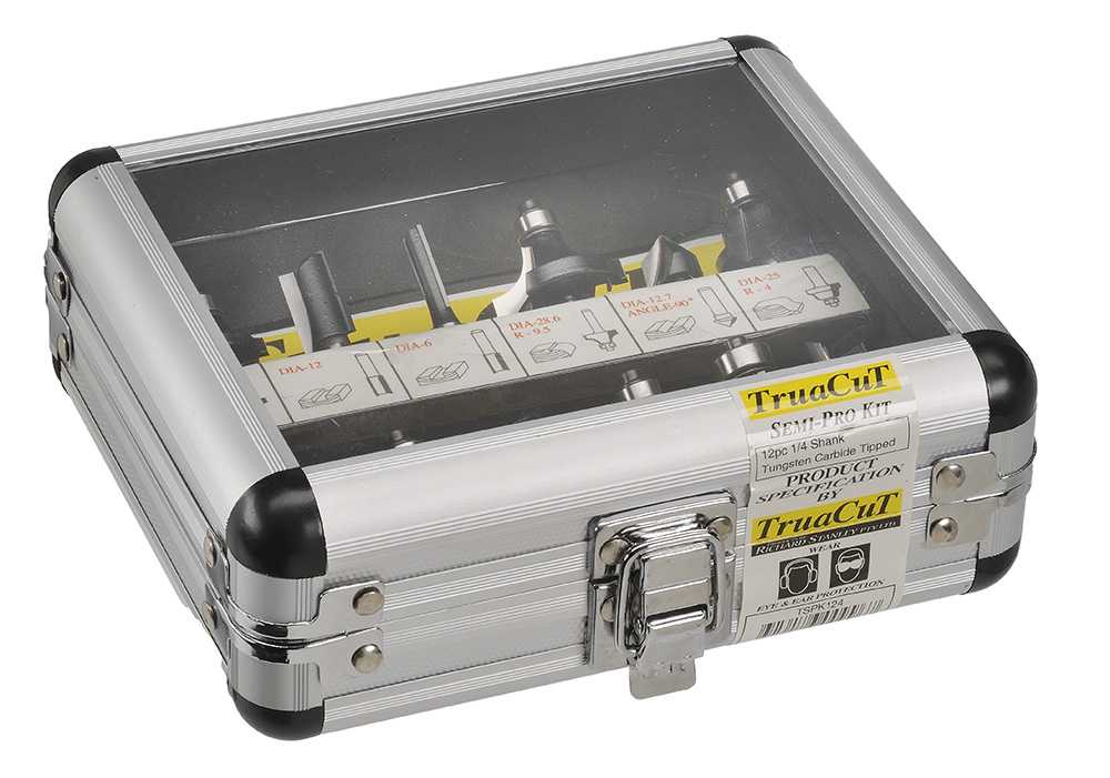 TruaCut Semi-Pro Series 6mm (1/4") Shank Router Bit Set 12Pce TSPK124
