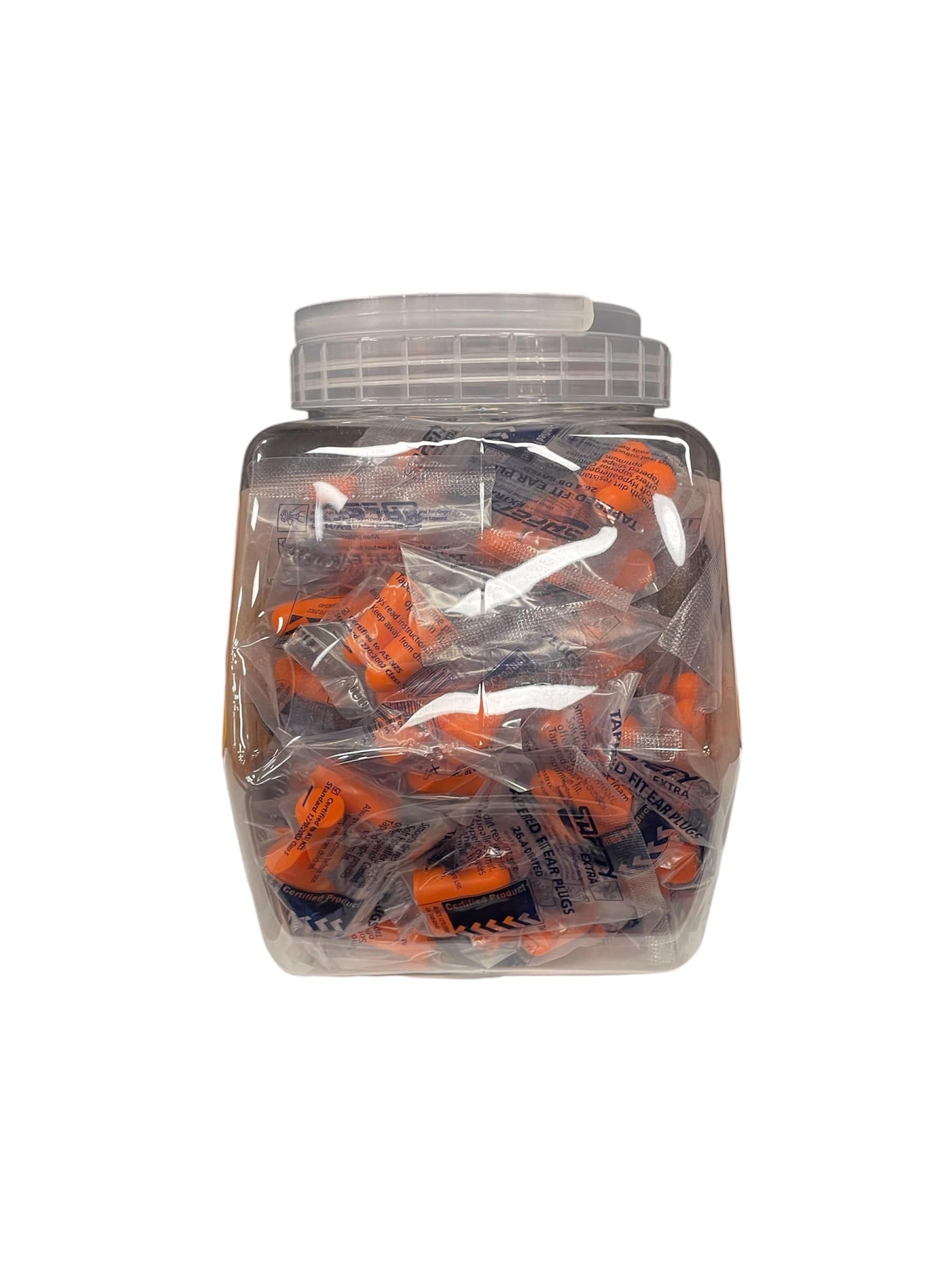 100 Pairs of Uncorded Disposable Ear Plugs in a Plastic Jar 11123 by Safety Extra