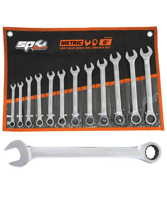 SP Tools Gear Drive ROE Spanner Set Metric 12Pce SP21032