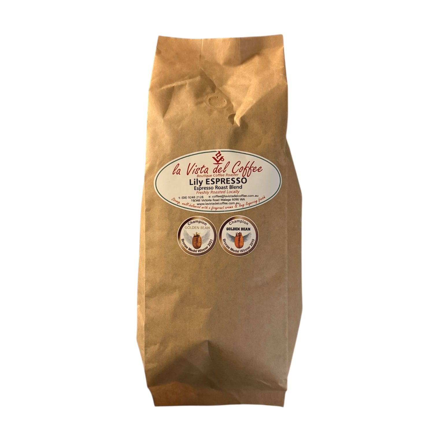 La Vista Del Coffee 1kg Bag of Lily Espresso Roast Blend Coffee Beans