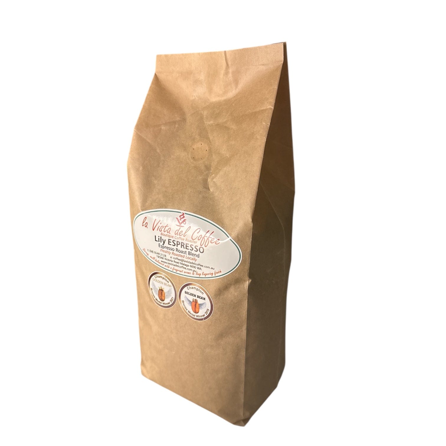 La Vista Del Coffee 1kg Bag of Lily Espresso Roast Blend Coffee Beans