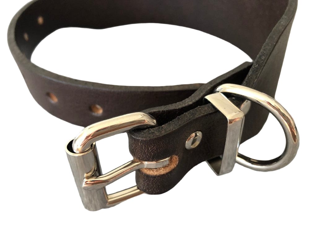 Greyhound Shaped Leather Dog Collar