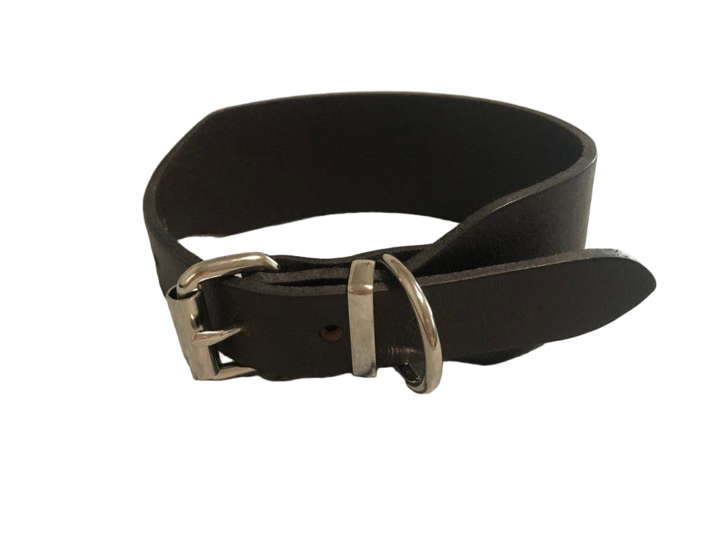 Greyhound Shaped Leather Dog Collar