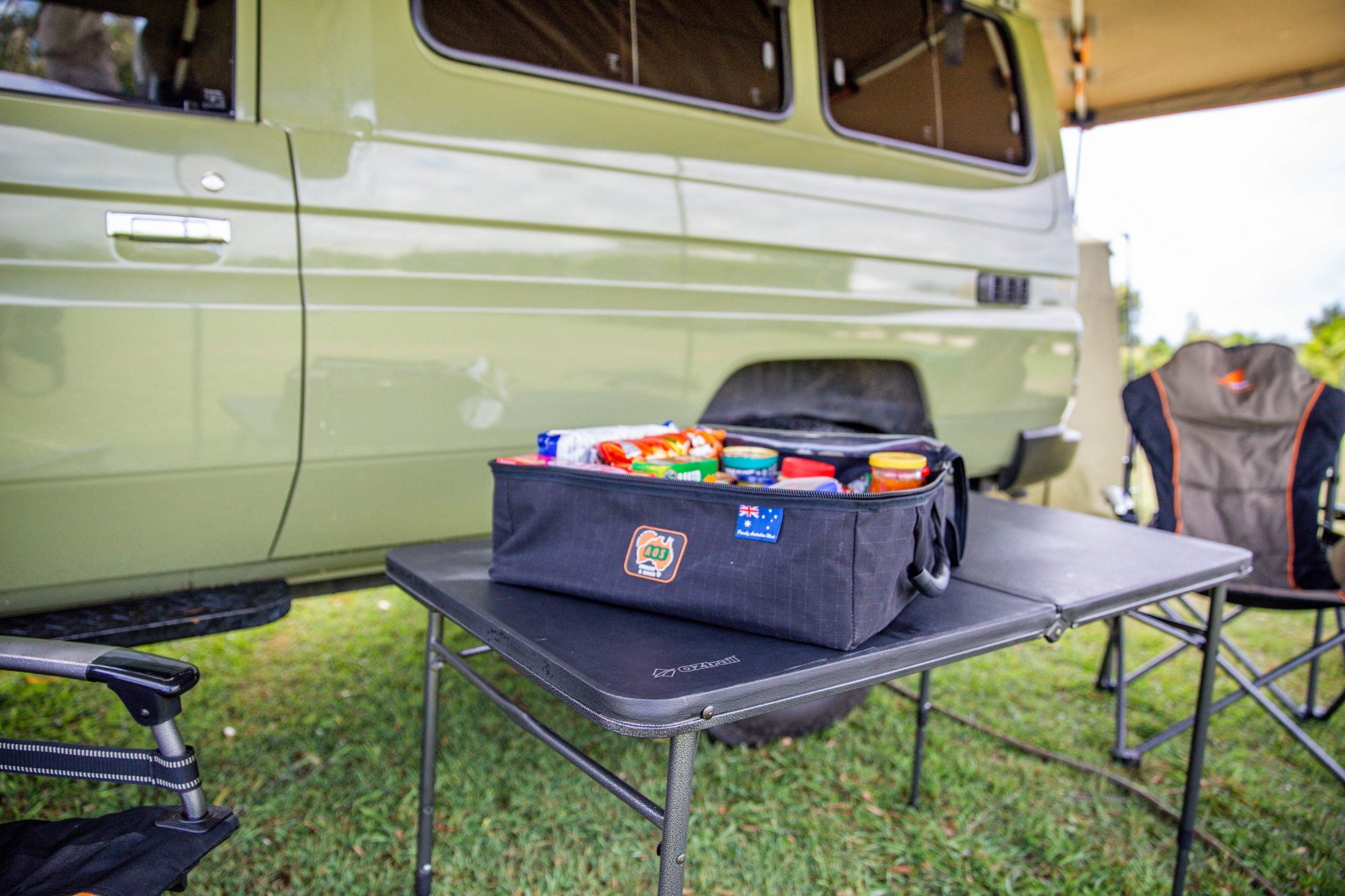 AOS Australian Made Canvas Cargo Storage/Drawer Bag Compact Under Seat with Clear Top & Divider – 3 Colours