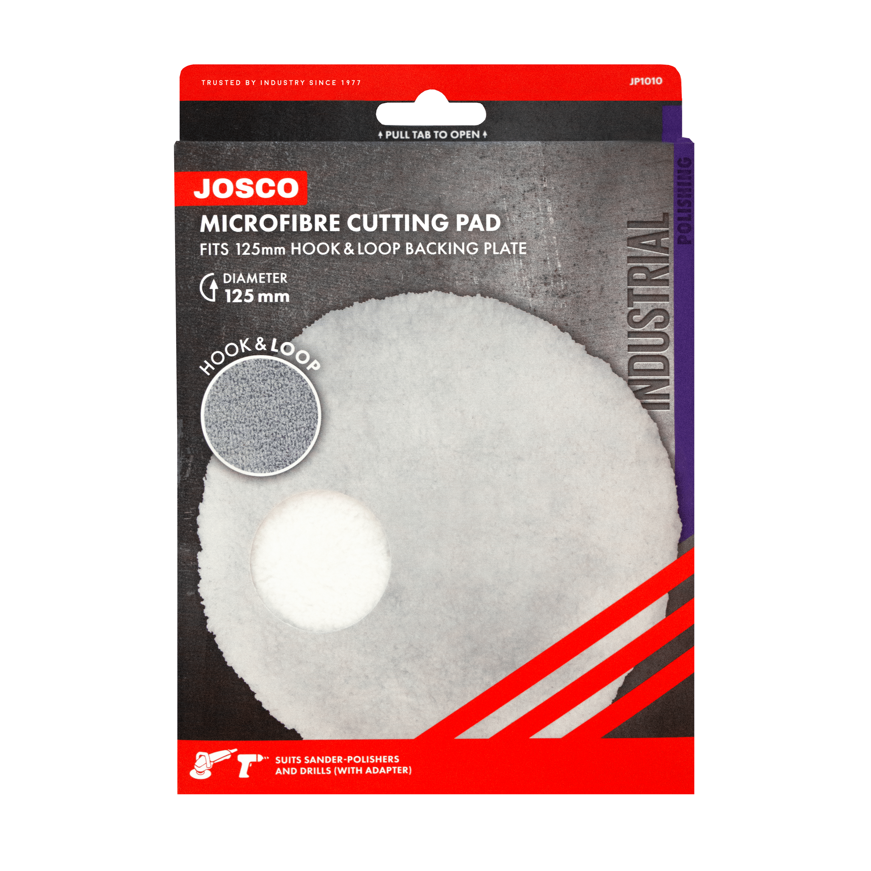 125mm Microfibre Cutting Pad Hook & Loop JP1010 by Josco