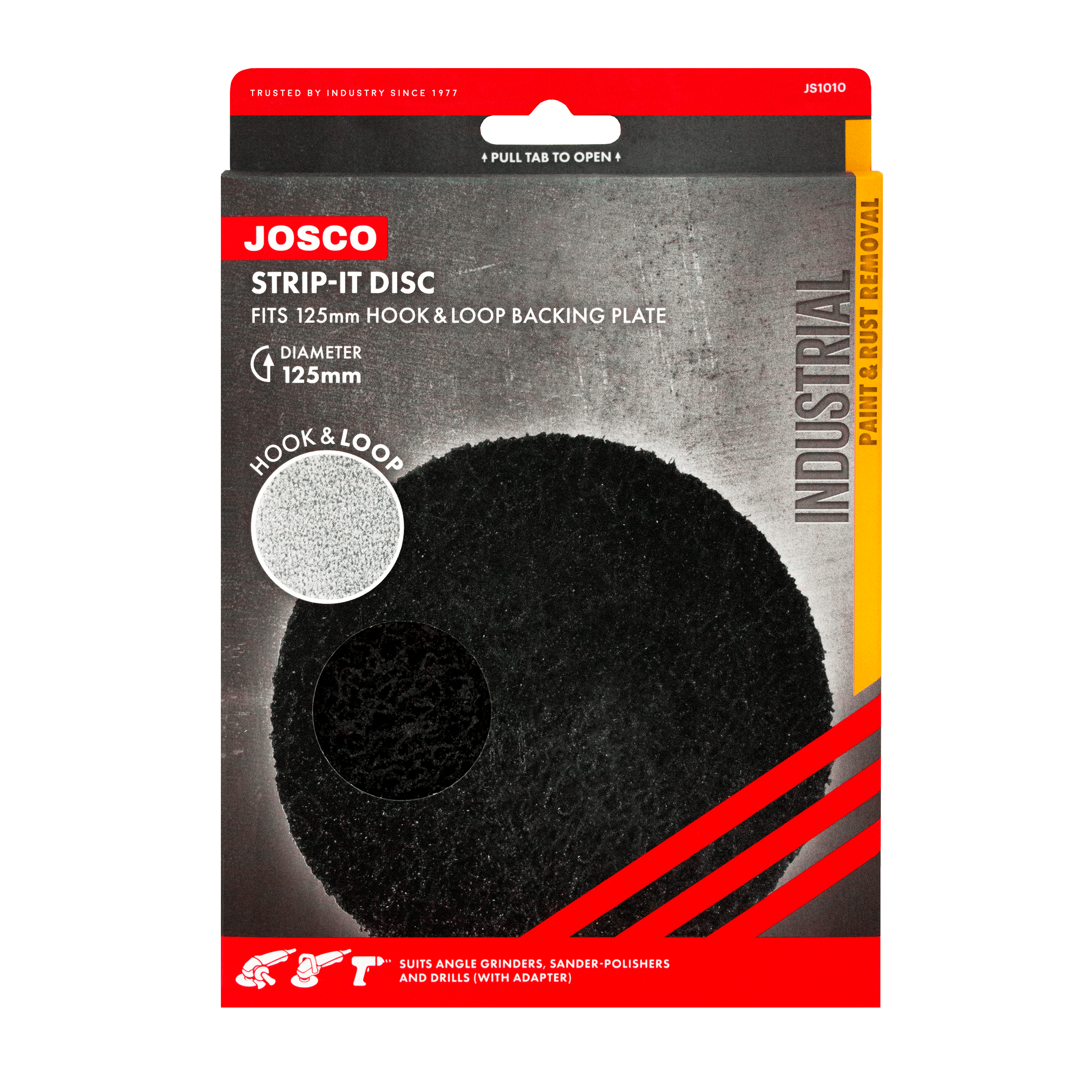 125mm Strip it Hook & Loop - JS1010 by Josco