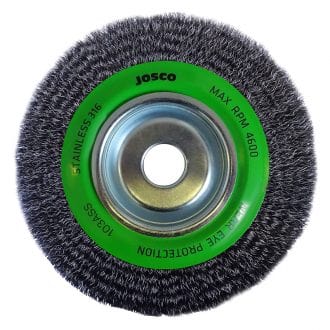 200mm Crimped Stainless Steel Wheel Brush - 103ASS by Josco