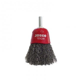 60mm Heavy Duty Spindle-Mounted Crimped Cup Brush - 151GW by Josco