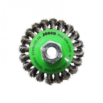100mm Twistknot Stainless Steel Bevel Brush - TB100MSS by Josco
