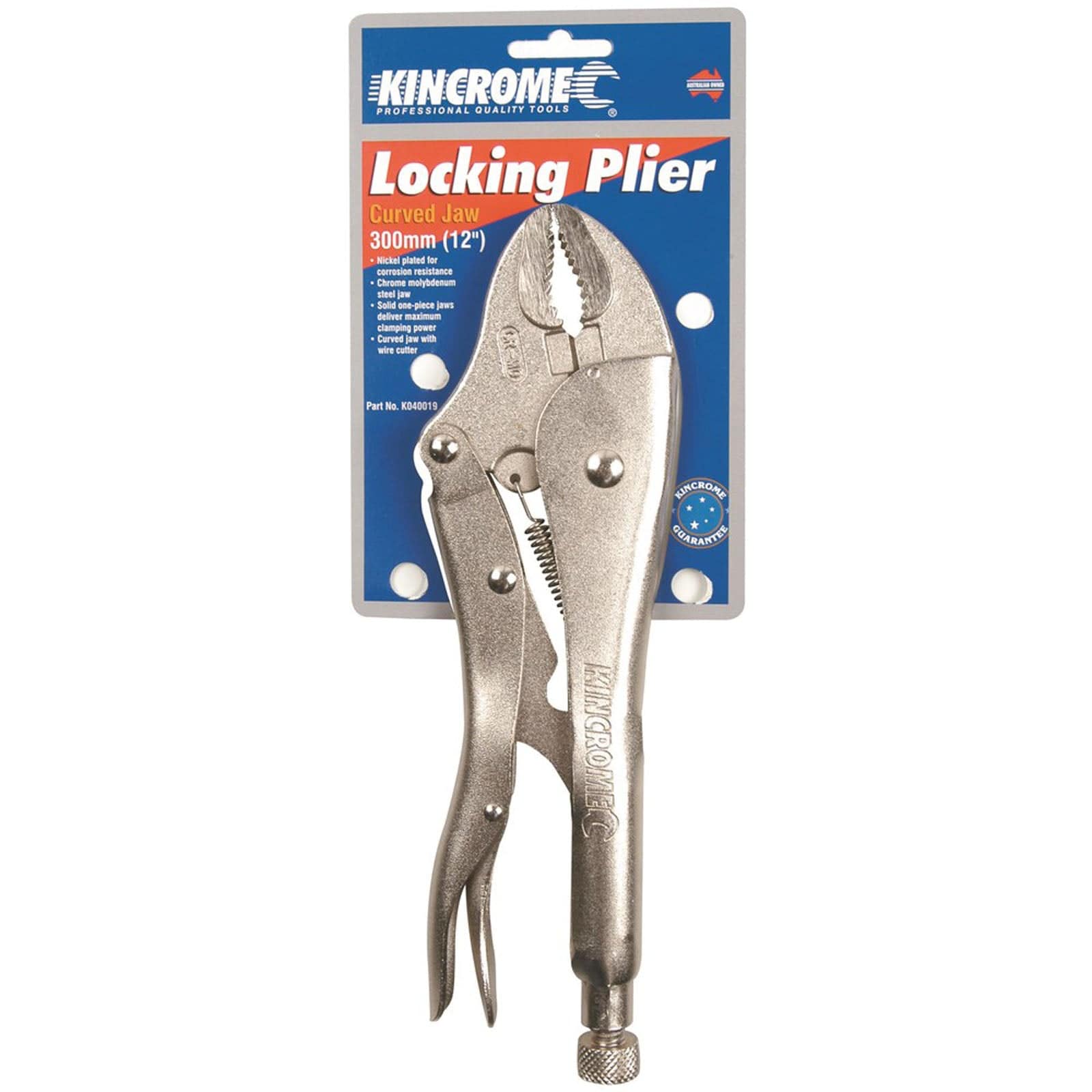 Locking Pliers Curved Jaw 300mm (12") - K040019 by Kincrome