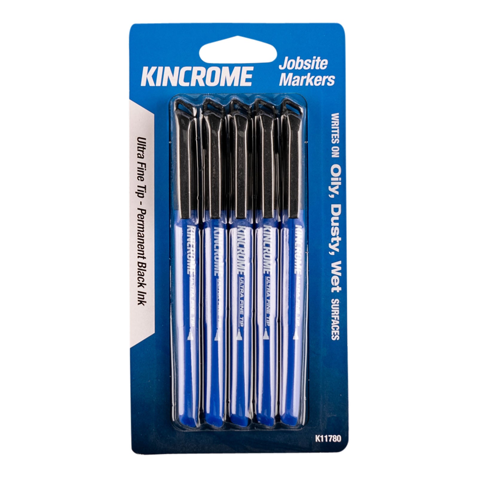 Kincrome Permanent Marker Ultra Fine Tip 5 Pack Black K11780
