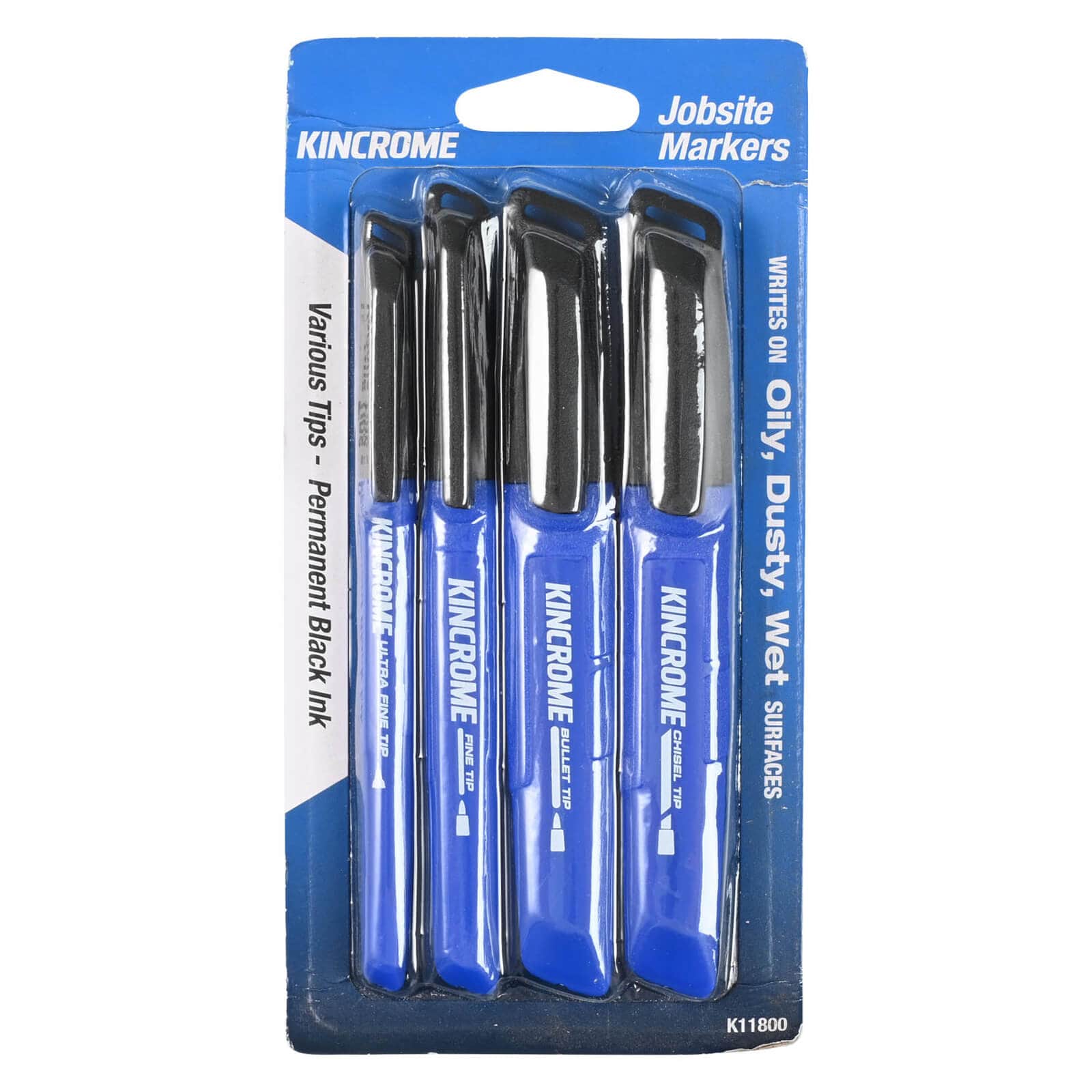 Kincrome Permanent Marker Starter Pack 4 Pack Black K11800