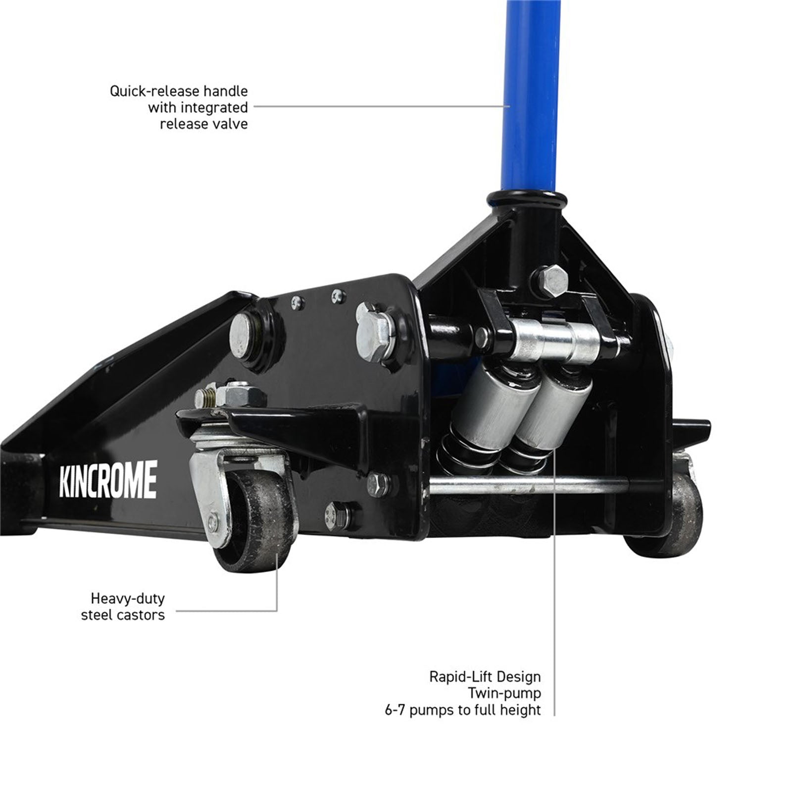 Kincrome 2,800kg Hydraulic Garage Jack Rapid Lift K12167