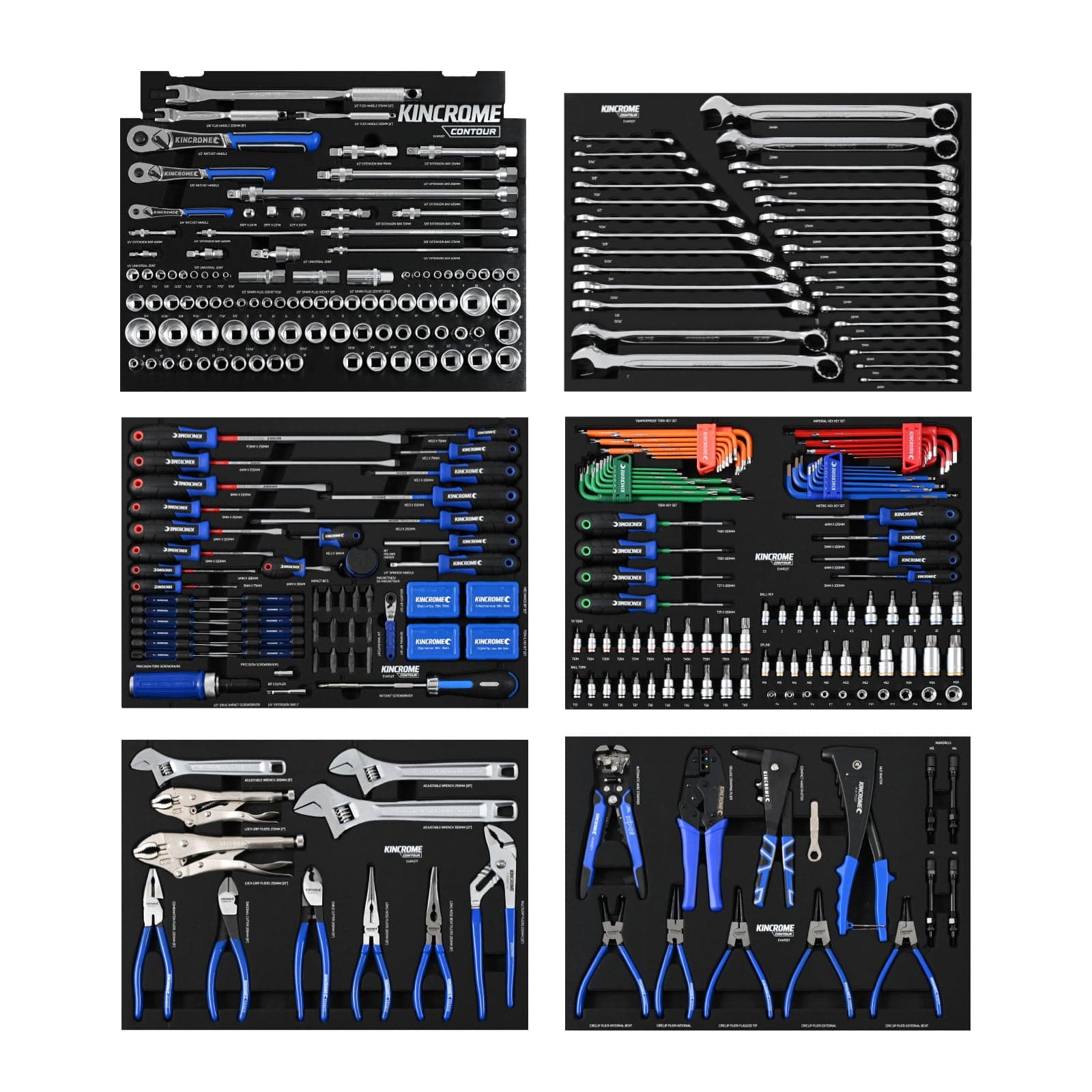 Kincrome CONTOUR® Chest Tool Kit 480Pce 11 Drawer 29" Blue K1954