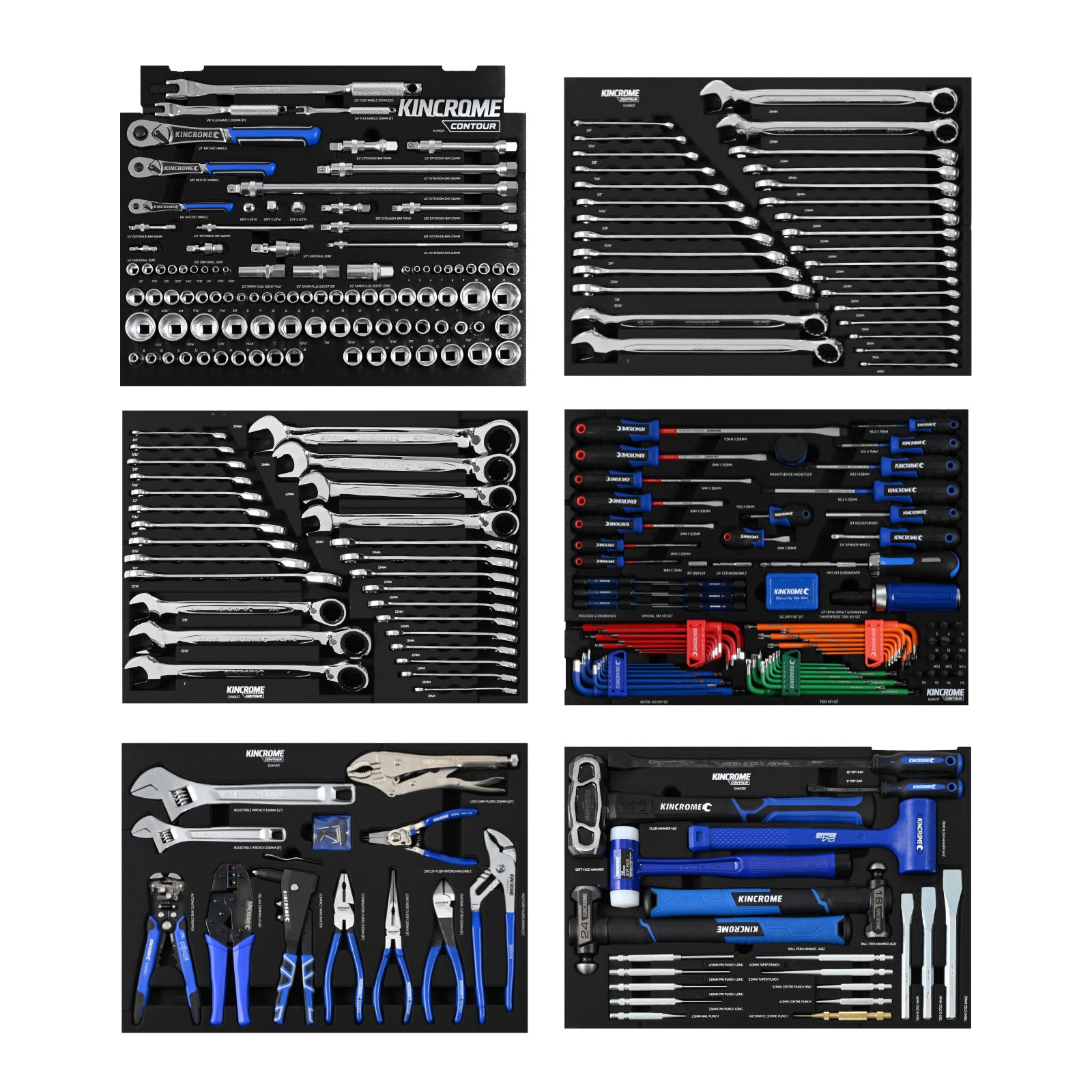 CONTOUR® Workshop Tool Kit 869Pce 12 Drawer 60" K1965 / K1965B by Kincrome