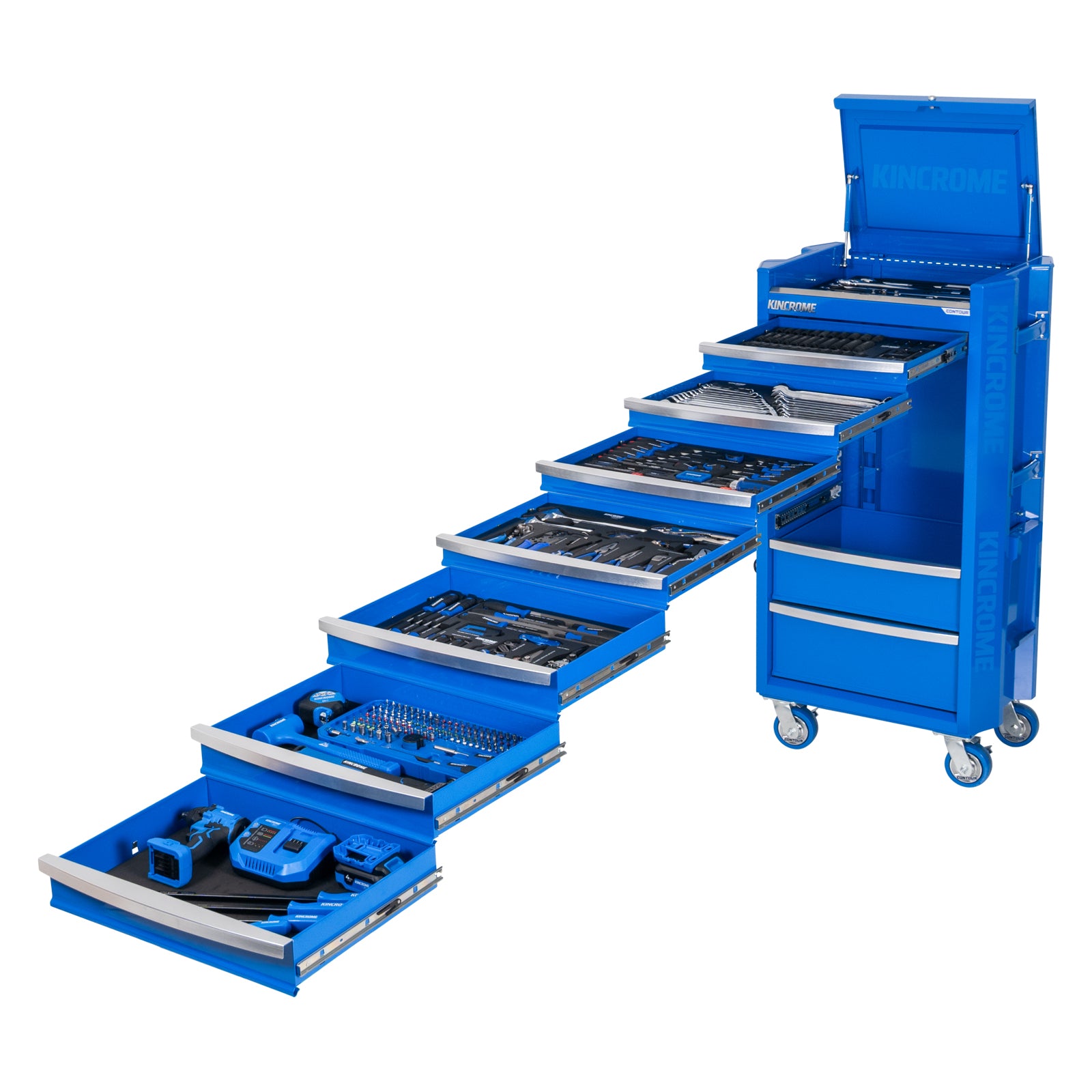 Kincrome CONTOUR® Tower Trolley Tool Kit 474 Piece 9 Drawer (29") | K1972 (Blue) / K1972B (Black)