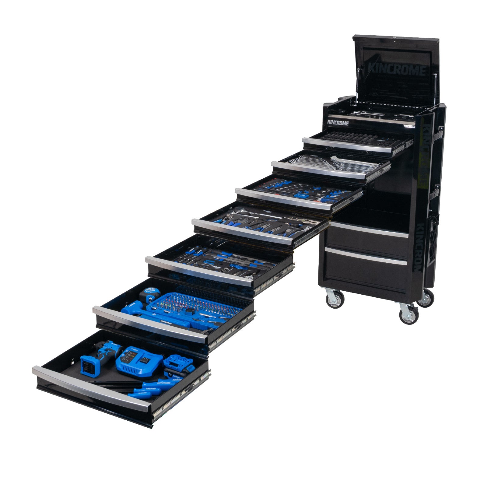 Kincrome CONTOUR® Tower Trolley Tool Kit 474 Piece 9 Drawer (29") | K1972 (Blue) / K1972B (Black)