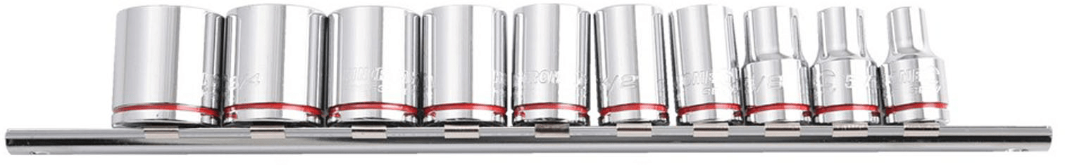 10 Pce 3/8" Square Drive Socket Set On Rail (Imperial) K2173 by Kincrome