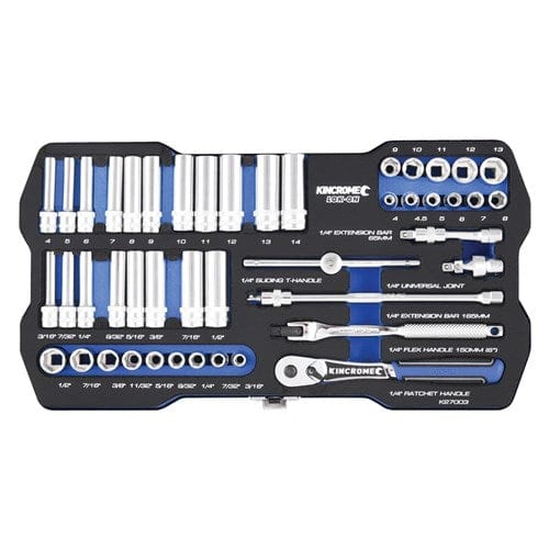 LOK-ON™ Socket Set 45 Pce 1/4" Drive Metric & Imperial - K27003 by Kincrome