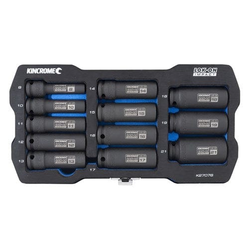 LOK-ON™ Deep Impact Socket Set 12 Pce 3/8" Drive Metric - K27078 by Kincrome