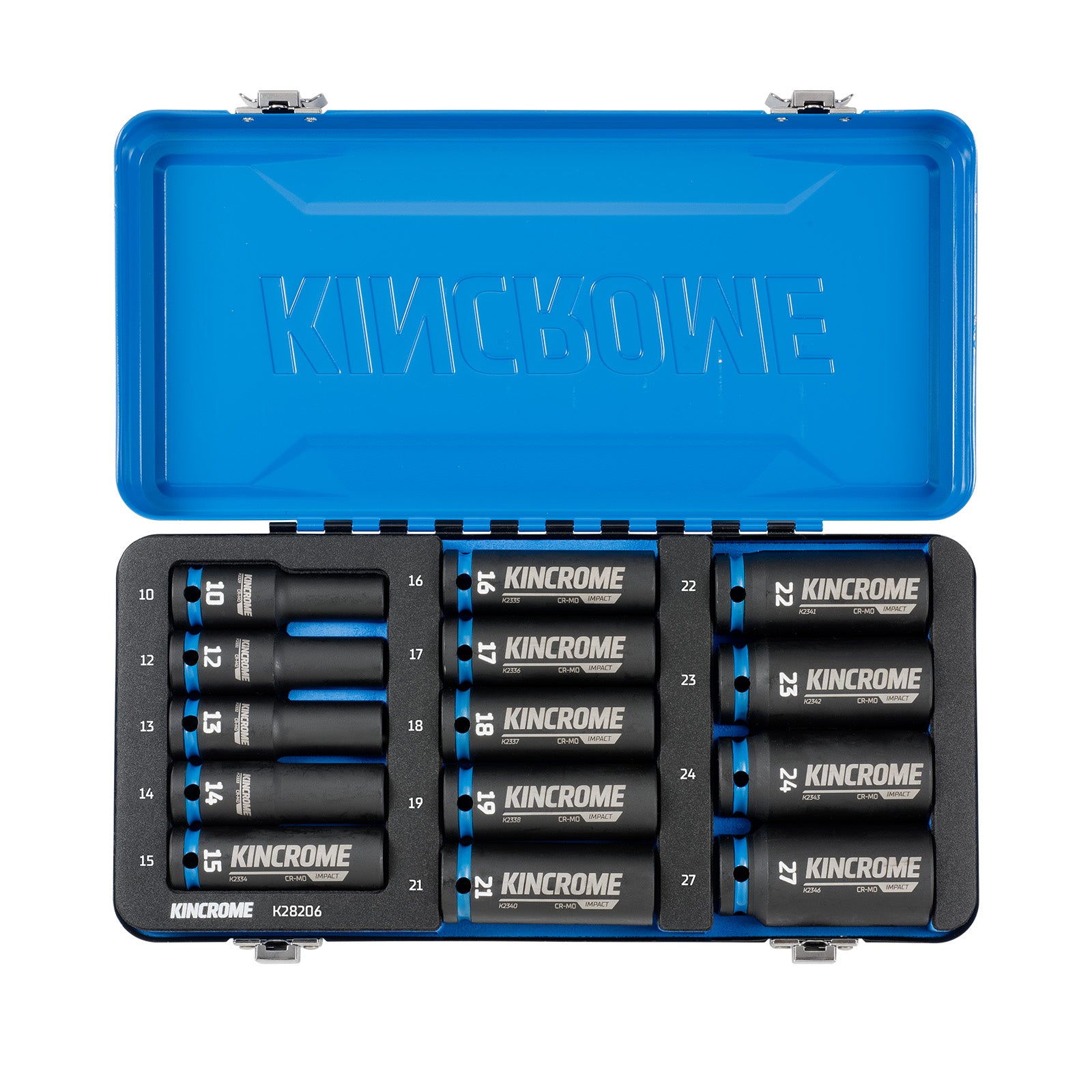 Kincrome 14Pce 1/2" Drive Metric Deep Impact Socket Set K28206