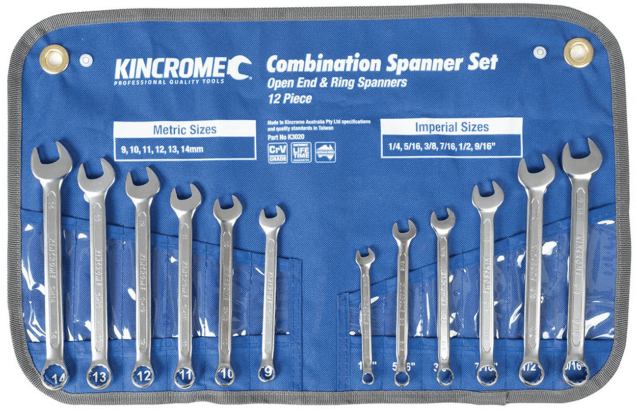 Combination Spanner Set 12 Piece, Metric/Imperial K3020 by Kincrome