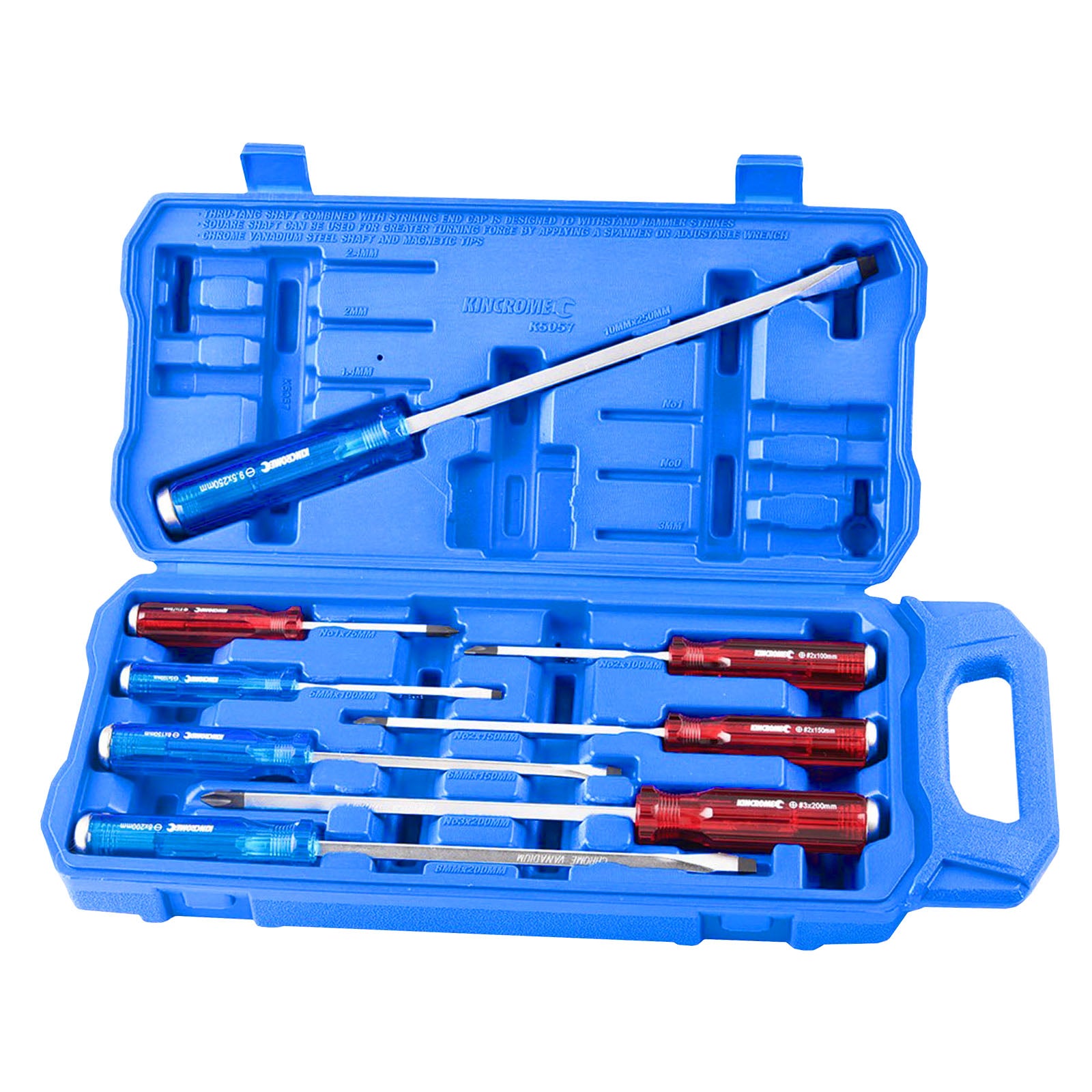 Kincrome 8Pce Thru-Tang Screwdriver Set K5057