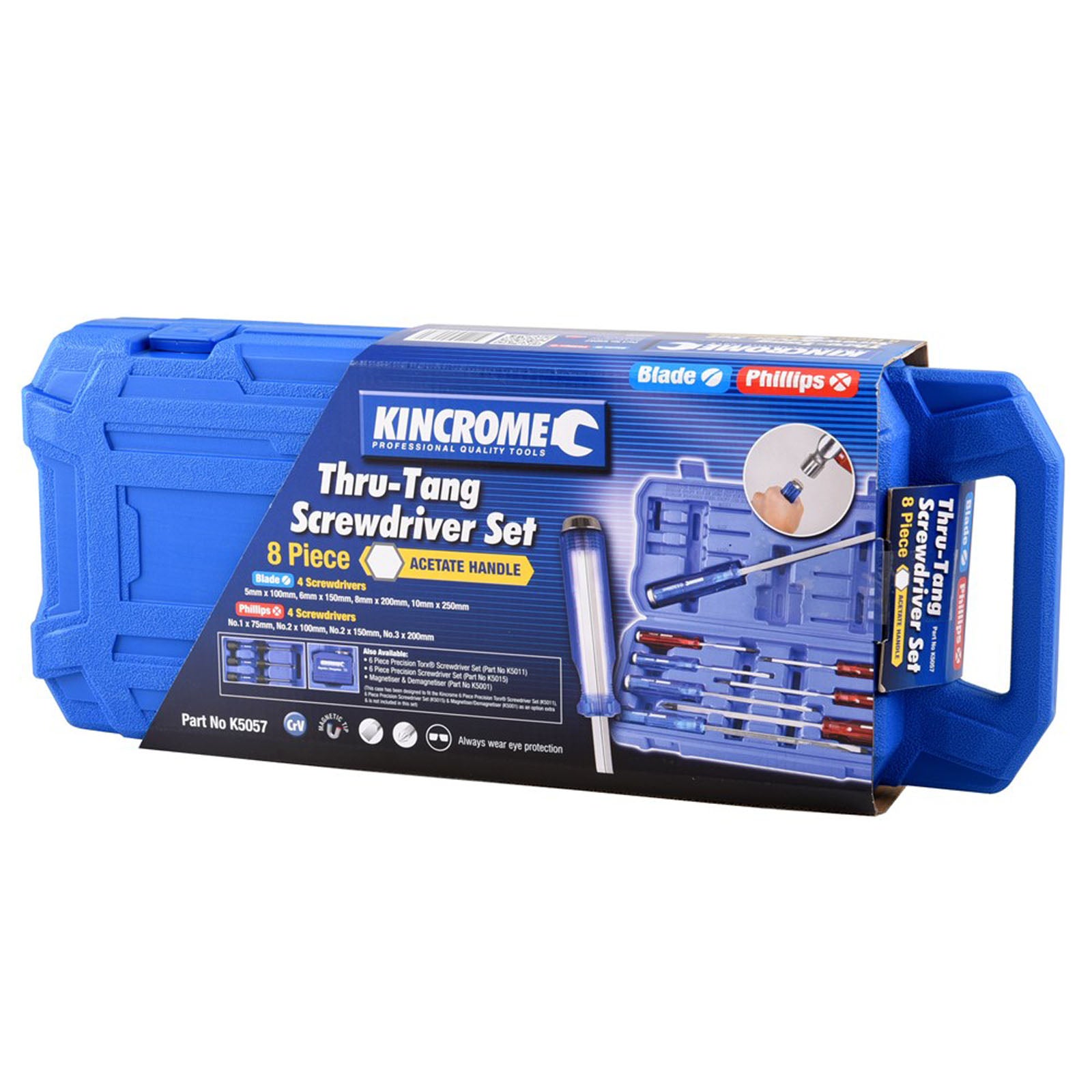 Kincrome 8Pce Thru-Tang Screwdriver Set K5057