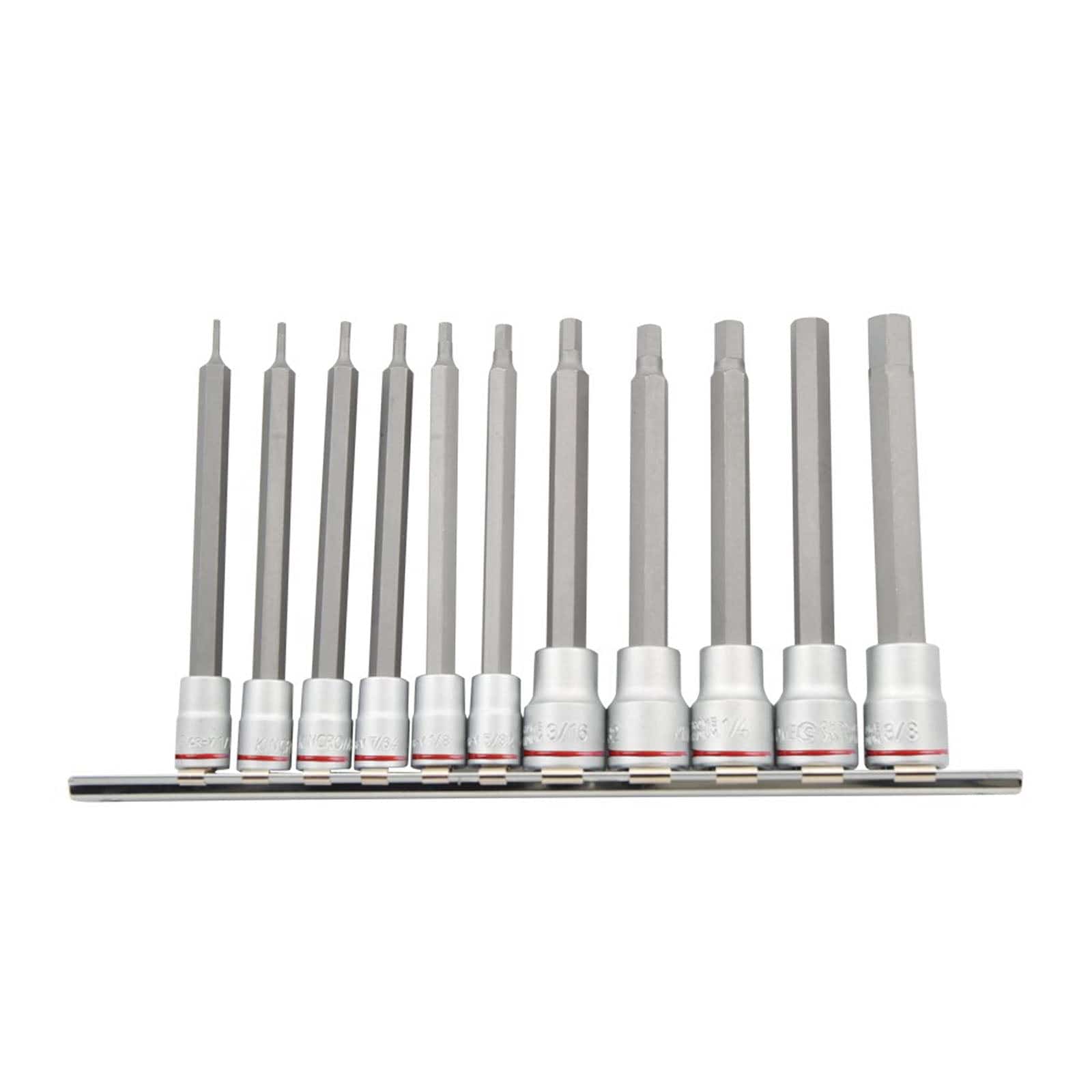 Hex Socket Set Long Series 11 Piece 1/4 & 3/8 Drive, Imperial - K5224 by Kincrome